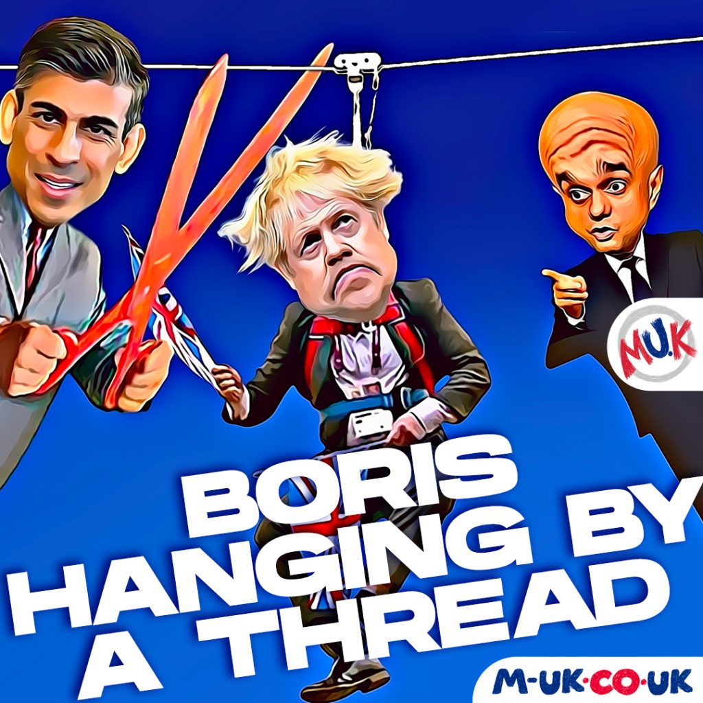Boris hanging by a thread